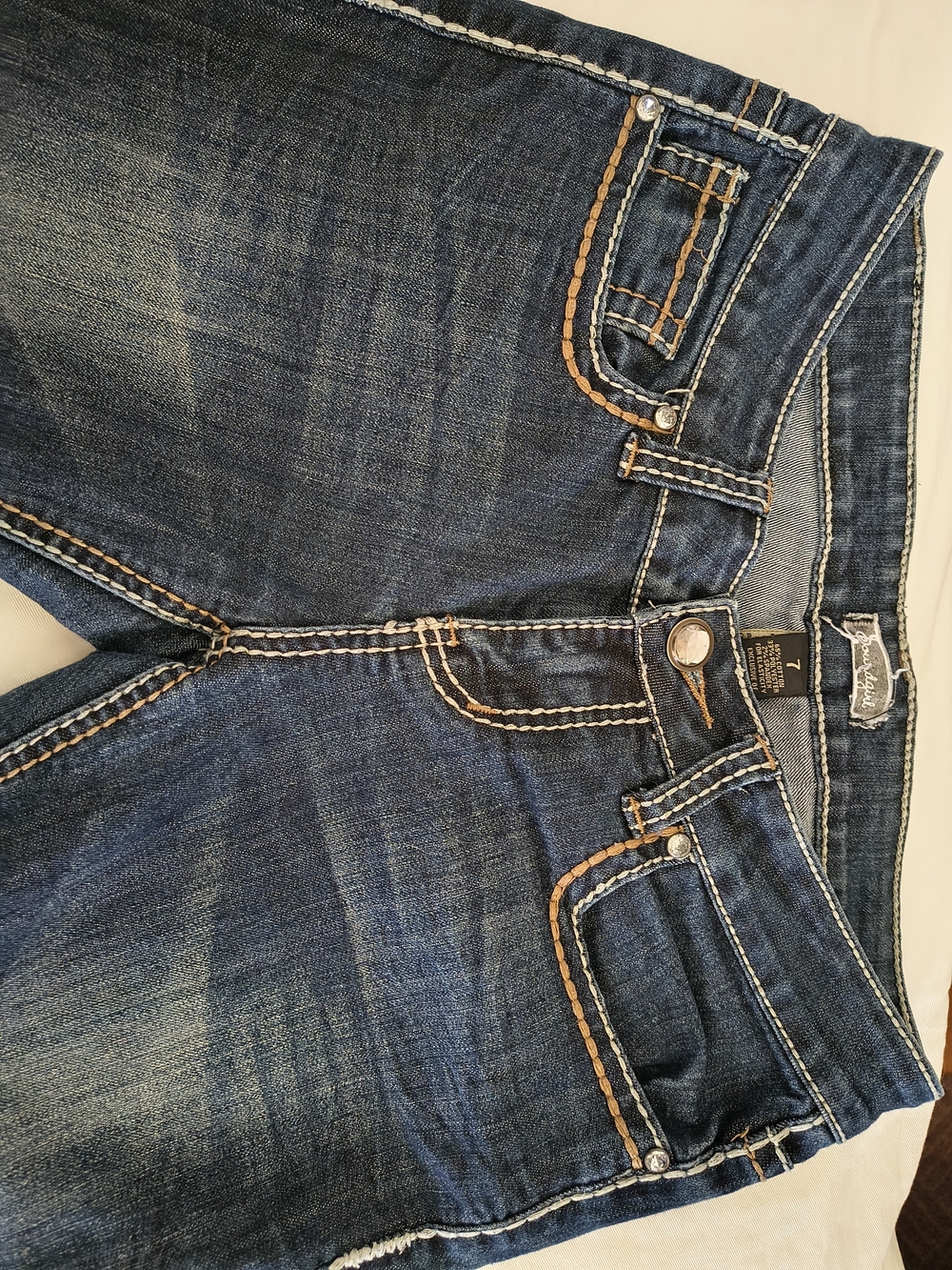 Soundgirl Dark Blue Bootcut Jeans with Embellished Pocket - Picture 4 of 5